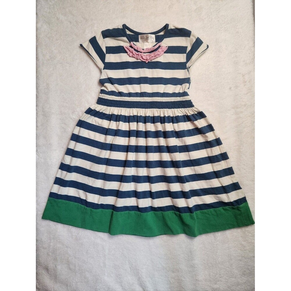 Matilda Jane Girls Navy and White Striped Dress Size 8